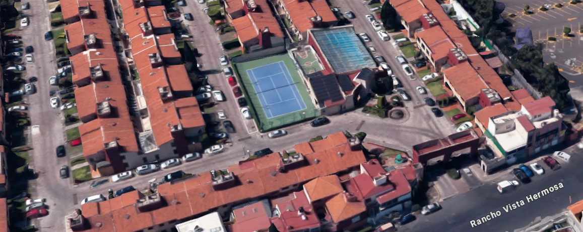 Cancha de tenis y alberca